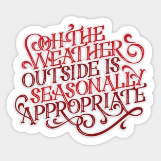 Funny Let it Snow Christmas Lettering Sticker